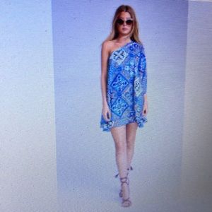 Show Me Your MuMu Blue One-Shoulder Dress